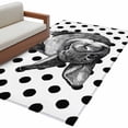 thumbnail image 2 of Black Easter Area Rug 4'x6', Spring Country Cute Bunny Polka Dot Washable Non-Slip Rugs, Low Pile Large Carpet for Living Room Bedroom Dining Room Kitchen Office Indoor Mat, 2 of 9
