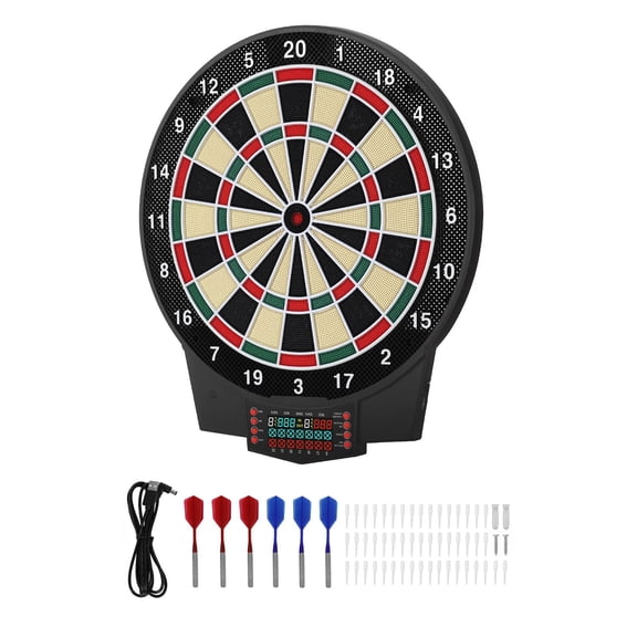 Electronic Dart Board with LCD Screen,15.5" Dartboard Set Includes 43 Games&320 Variations for 8 Players,Perfect for Game Room&Family Fun