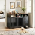 thumbnail image 7 of IDEALHOUSE 48 Inch Dog Crate Furniture, Heavy Duty Dog Kennel with Storage Drawers, Pull-Out Bowl, End Table for Medium and Small Dogs, Indoor Pet Cage, Rustic Brown and Black Oak, 7 of 7