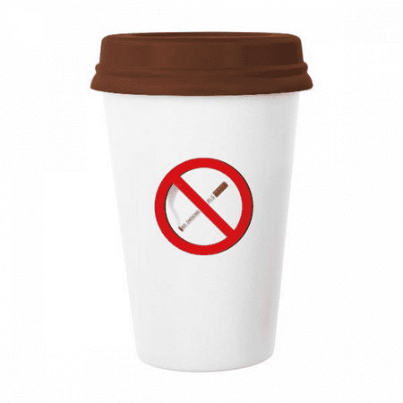 

Logo No Smoking Art Deco Fashion Mug Coffee Drinking Glass Pottery Cerac Cup Lid
