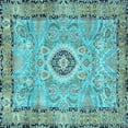 thumbnail image 1 of Ahgly Company Indoor Square Persian Light Blue Traditional Area Rugs, 8' Square, 1 of 4