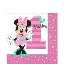 1st Birthday Minnie Mouse Party Kit For 16 Guests With Table