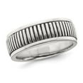 thumbnail image 1 of Mens Oxidized Patterned Sterling Silver Ring (8mm), 1 of 5