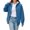 Blue, variant on Women Women Lined Zip Up Hooded Jacket Raglan Long Sleeve Warm Lined Hoodie Coat with Side Pockes Outerwear Green 3XL