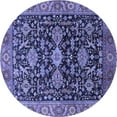 thumbnail image 1 of Ahgly Company Indoor Round Oriental Blue Industrial Area Rugs, 3' Round, 1 of 4