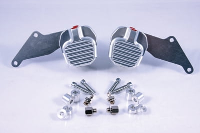 GMA FLH 10 Front FLH Brake Caliper and Bracket Brake Kit Classic Clear Annodized GMAFLH10
