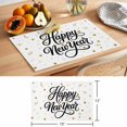 thumbnail image 6 of Happy New Years Placemats Set of 8 Winter Holiday Yellow Stars Ribbons Place Mats Indoor Wipeable Table Mats Washable Cloth Dining Table Placemats for Kitchen Holiday Party Home Decor 13x19 Inch, 6 of 9