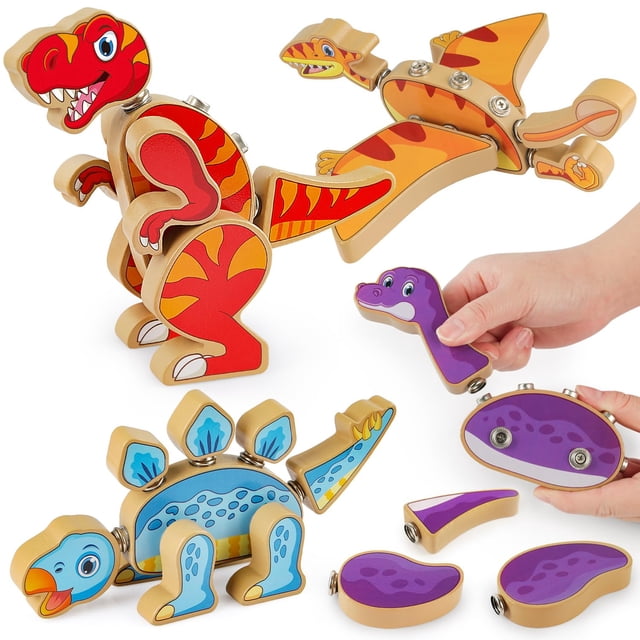 Juguete de construcción Coogam Dinosaur Snap Together para niños de 3 a 5 años