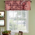 thumbnail image 3 of Happy Valentine's Day Curtain Valances for Windows, Kitchen Valance Window Treatments Panel 2 Pack, Brown Love Hearts Buffalo Plaid Rod Pocket Short Curtains for Bathroom Bedroom 60 x 18 Inch, 3 of 8