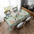 thumbnail image 4 of Spring Leaves Rectangle Tablecloth, Pink Flowers Pastoral Botanical Green Waterproof & StainResistant Tablecloth, Washable Oil-proof Table Cover for Dining/Party/Wedding/Camping/Buffet 52x70 In, 4 of 9