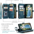 thumbnail image 2 of Para Samsung Galaxy A15 5G Funda tipo billetera con Tarjetero Soporte de Pie Bolsillo Magnético con Cremallera Correa de Cordón, Funda Tipo Billetera de Cuero con Tapa, 2 of 6