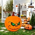 thumbnail image 3 of Costway Citrouille Gonflable Halloween 4 Pieds Grande avec Lumière LED Intégrée, 3 of 10