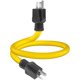 thumbnail image 2 of Cable alargador de 3 clavijas macho a macho con adaptador dinamo Nema 5 15P para conmutador de transferencia 12 AWG 125 V (5,4 cm) (amarillo), 2 of 8