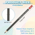 thumbnail image 2 of 6B Drawing Pencils for Sketching, 12PCS Sketch Pencils for Drawing Art Pencils Graphite Wood Pre-sharpened for Drawing Sketching Artists, Black Red, 2 of 6