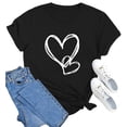 thumbnail image 5 of clearance!Outfmvch Tshirts for couple shirts for women Love Heart Grahic Valentine's Day Crew Neck Graphic Couple Tops Valentine's Day shirt shirts for women graphic t-shirts Black 1 3XL, 5 of 6