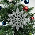 thumbnail image 5 of 12pcs Snowflake Ornaments Plastic Glitter Snow Flakes Ornaments for Winter Christmas Tree Decorations Craft Snowflakes, Blue, 5 of 8