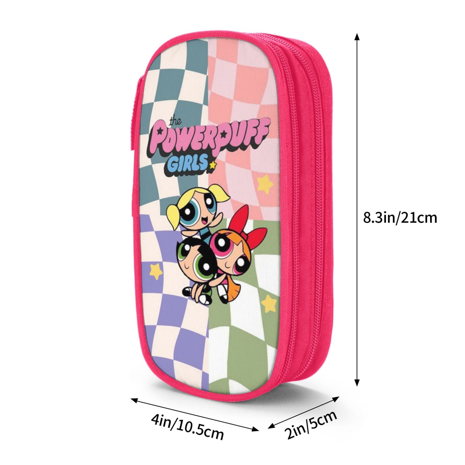 The Powerpuff Gi-rls Pencil Case Large Capacity Pencil Pouch Penbag Office Stationery Organizer Travel Makeup Bag Pink