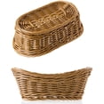 thumbnail image 3 of Oval Wicker Woven Polypropylene Basket Bread Roll Basket Serving Basket for Food Fruit Cosmetic Storage Tabletop and Bathroom, Kitchen Organizer, 3 of 7