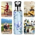 thumbnail image 4 of ALAZA Purple Flowers Water Bottle Insulated Flask Stainless Steel Straw Lid 20 oz, 4 of 6