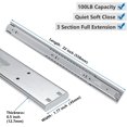thumbnail image 2 of GHSDFBB Soft Close Drawer Slides 22 Inch Heavy Duty Drawer Slides 1 Pair-Full Extension Drawer Slides Ball Bearing Slides for Cabinets, 100 LB Capacity, 2 of 7