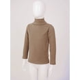 thumbnail image 3 of TiaoBug Kids Boys Girls Solid Color Turtleneck T-Shirt Mock Neck Long Sleeve Pullover Thermal Underwear Tops Coffee 2-3, 3 of 7
