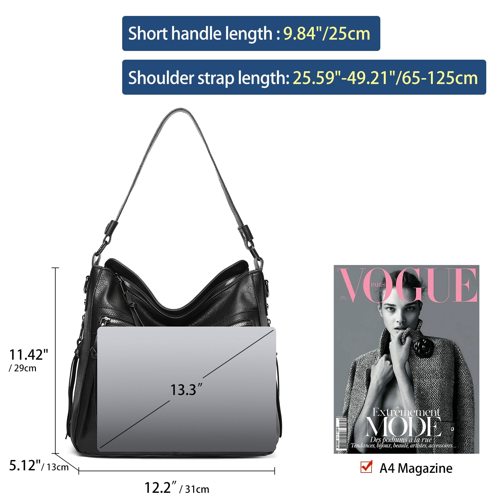 SENDEFN Women Tote Bag Handbags Leather Fashion Hobo Shoulder Bags with Adjustable Shoulder Strap