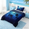 thumbnail image 2 of Manfei Ocean Orca Twin Comforter Sets for Kids Boys and Girls, Marine Life Print Bedding Set, Navy Reversible 2pcs, 1 Comforter and 1 Pillowcase, 2 of 6
