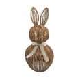 thumbnail image 3 of Wicker Easter Bunny Spring Outdoor Porch Decoration Wicker Bunny Topiaries DIY Handcrafted Rattan Rabbits with Gold Ribbon Bow, Easter Egg Hunt Displays, Farmhouse Table, Mantel, Entryway Door Decor, 3 of 8