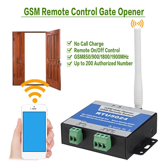 Relé De Apertura De Puerta RTU5024 GSM 4G Abridor de puerta Relé Abridor de puerta inalámbrico Interruptores remotos (enchufe de EE. UU.)