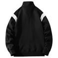 thumbnail image 4 of cfhntfmh Men's Quarter Zip Sweatshirt Casual Mock Neck Long Sleeve Color Block Pullover Sweatshirt Fall Oversized Basic Tops, 4 of 7