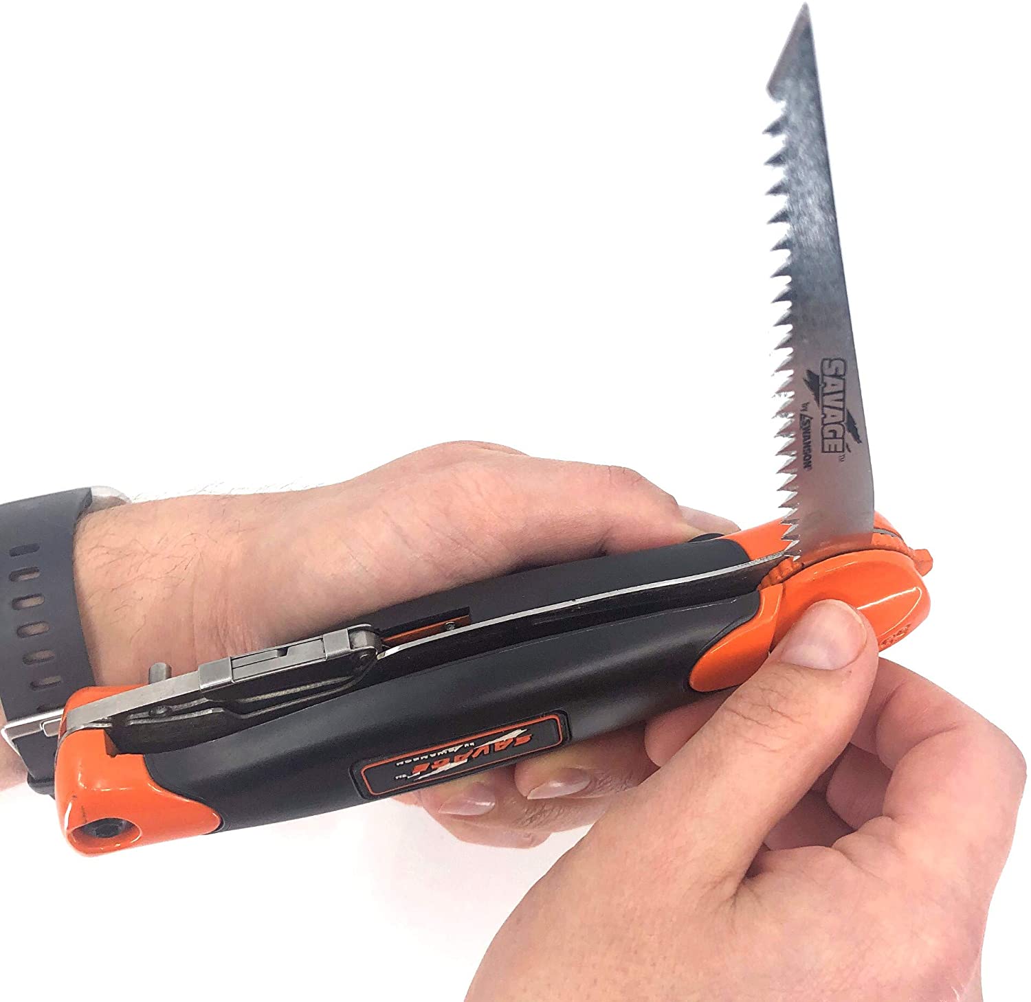 Swanson Tool Savage Steel Folding Jab Saw/Utility Knife with Saw Blade & Steel Utility Blade, Model SVK667
