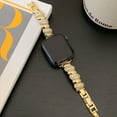 thumbnail image 3 of Dwitch Elegant Adjustable Women Bracelet Watch Strap Compatible for Apple Watch Band 42/44/45/46/49mm,Bling Diamond Rhinestone Metal Band fits for iWatch Series Ultra/SE/10/9/8/7/6/5/4/3/2/1,Gold, 3 of 9