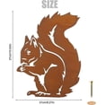 thumbnail image 2 of Squirrel Decoration Rusty Squirrel Sitting Garden Ornament Metal Natural Rust Patina for Decorative Garden Wooden Garden Decoration Figurines, 2 of 5