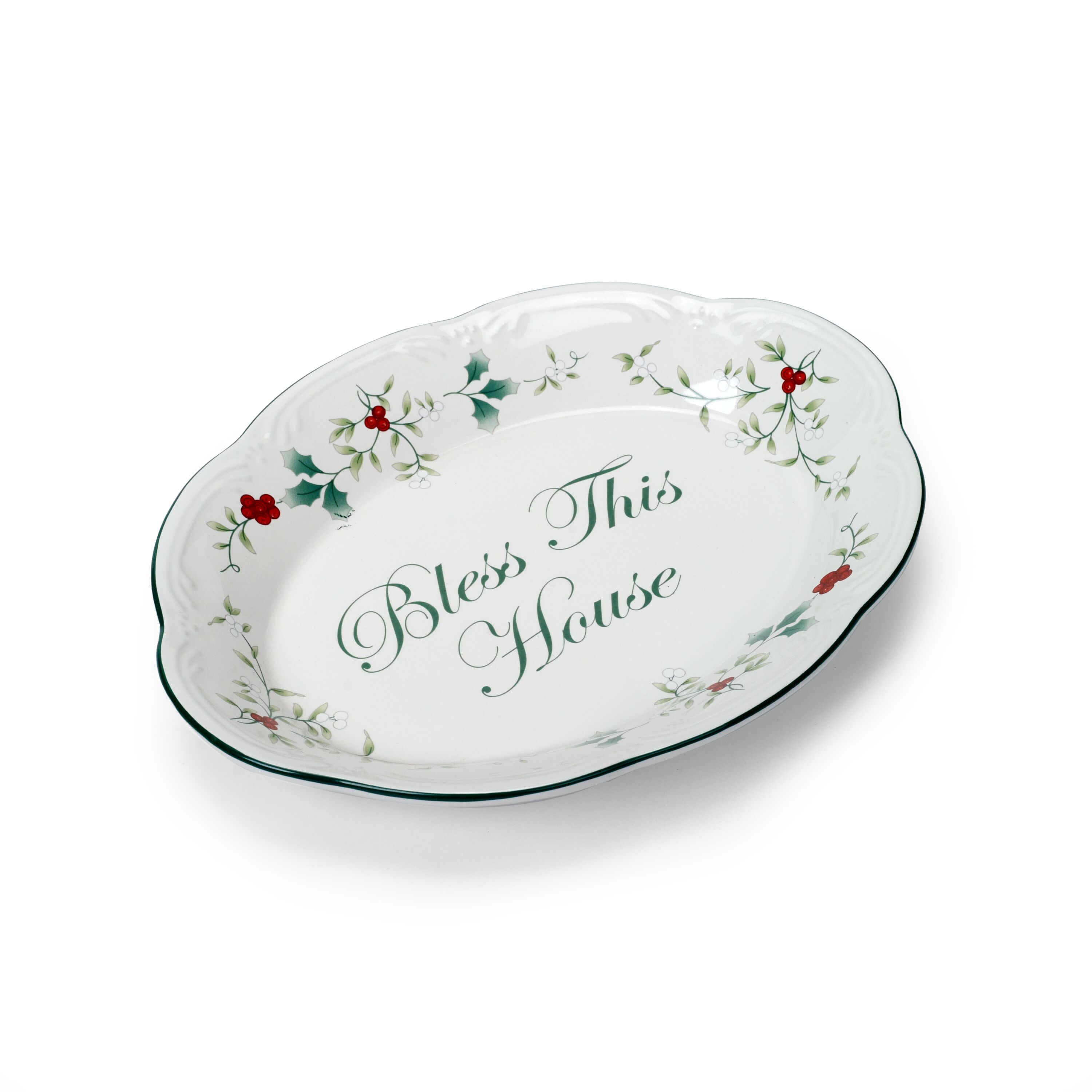 Pfaltzgraff Winterberry "Bless This House" Serving Platter