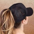thumbnail image 5 of CC Beige Solid Mesh Women's Pony Cap Hats, 5 of 13