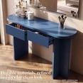 thumbnail image 4 of OMCHOM 55in Entryway Table with Storage Fluted Console Table with 2 Drawers Sofa Table Behind The Couch, Narrow Console Tables for Entryway, Hallway, Living Room(Blue), 4 of 9