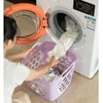 thumbnail image 2 of Flexible Plastic Carry Laundry Basket Holder Square Storage Hamper with Side Handles, Purple Set of 3, 2 of 6
