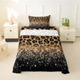 thumbnail image 2 of Homewish Brown Cheetah Print Twin Sheets for Girls, Princess Glitters Printed Bedding, 3 Pieces (1 Flat Sheet, 1 Fitted Sheet and 1 Pillowcase), 2 of 6