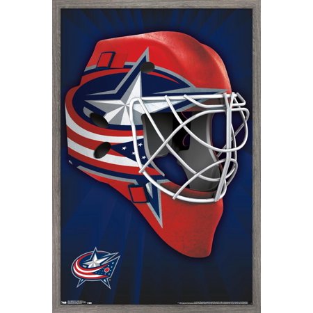 NHL Columbus Blue Jackets – Mask 16 Wall Poster 14.725 x 22.375 Framed