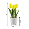 thumbnail image 2 of Real-touch Tulips in 4.5" Lobster Ceramic Footed, 2 of 2