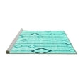 thumbnail image 2 of Ahgly Company Machine Washable Indoor Round Solid Turquoise Blue Modern Area Rugs, 4' Round, 2 of 4