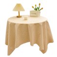 thumbnail image 2 of YOHAVEN Round Tablecloth 55", Polyester Textured Wrinkle Resistant Spill Proof Table Cloth for Party Wedding Dining Room Holiday Celebration Birthday Table Decorations, 2 of 6