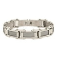 thumbnail image 4 of Chisel  Stainless Steel Brushed and Polished with Cable Inlay 8.5 inch Link Bracelet, 4 of 5
