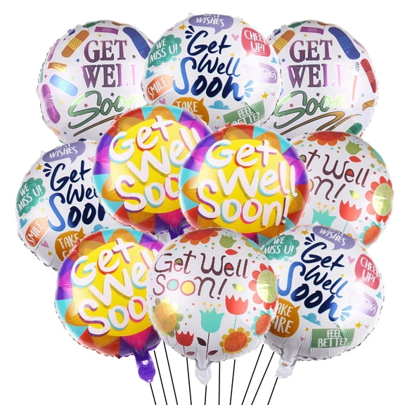 Get Well Soon Foil Balloons 10PCS Party Decorations