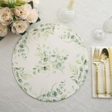 Efavormart 6 Pack White Green Disposable Serving Trays with Eucalyptus ...