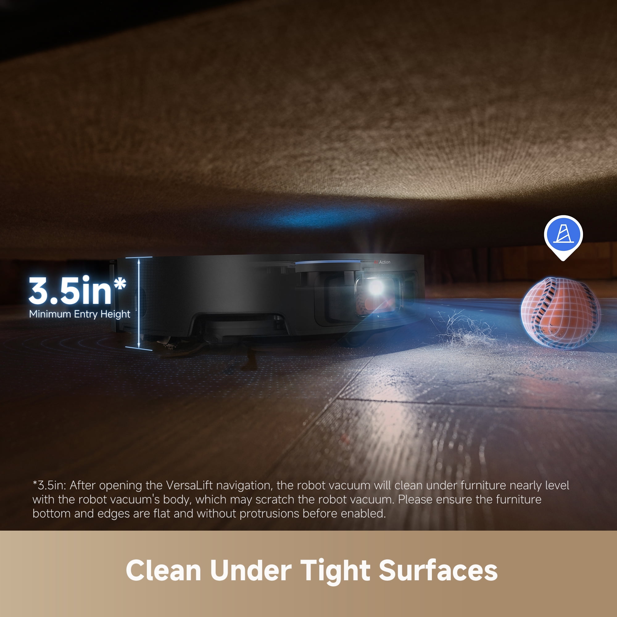 Dreame GoVac 800 Robot Vacuum and Mop, Auto-Empty, Mop Self-Clean, 20KPa Suction, Corner to Edge Clean, Detangle Brush