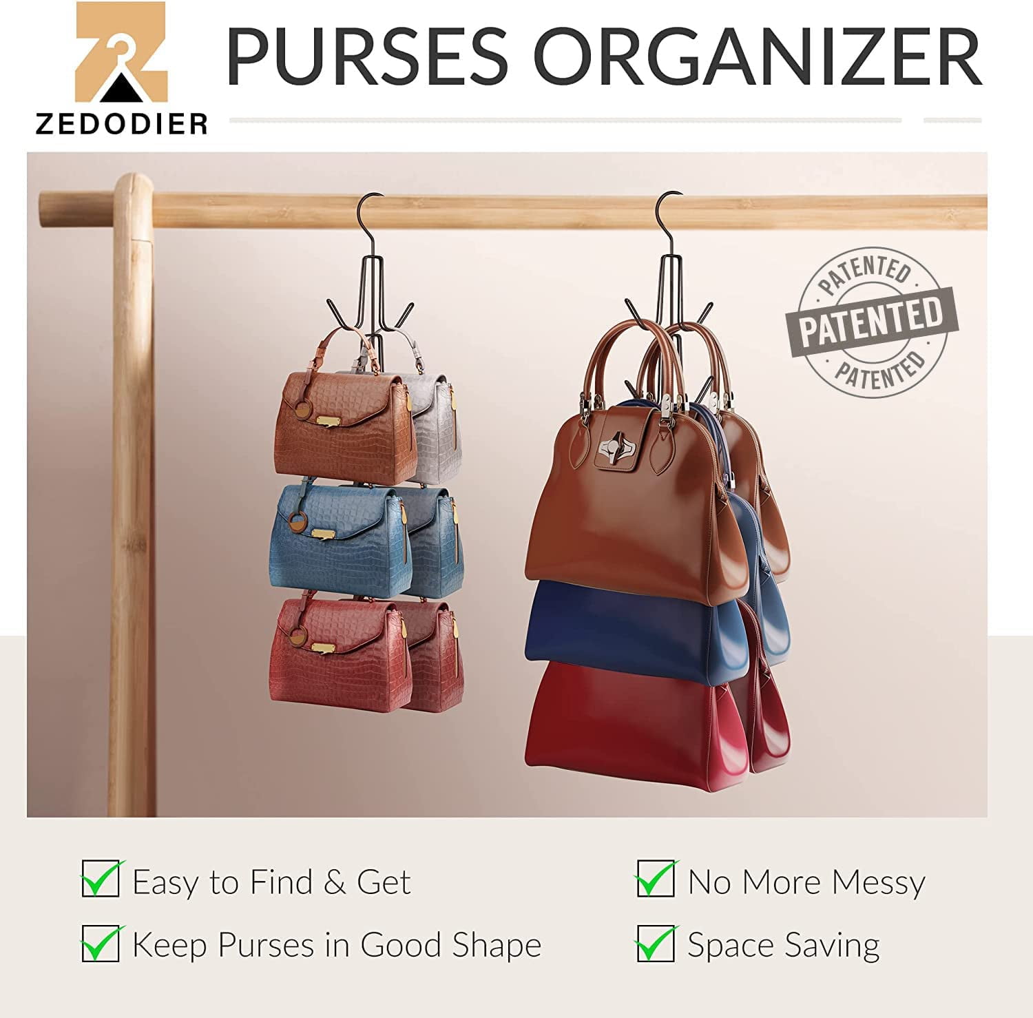 VANCORE Purse Organizer Insert for Handbags - Nylon Tote Bag Organizer  Insert with Zipper for Women, 13 Pockets, Beige - Walmart.com