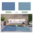 thumbnail image 2 of DEORAB Outdoor Rugs Waterproof Plastic Straw Mat 5'x8' Reversible for RV Patio Deck Beach Royal Blue & Blue Green, 2 of 5