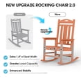 thumbnail image 7 of Oversized HDPE Outdoor Rocking Chair, All-Weather High Back Porch Rocker, 1-Pack, Orange, 7 of 7