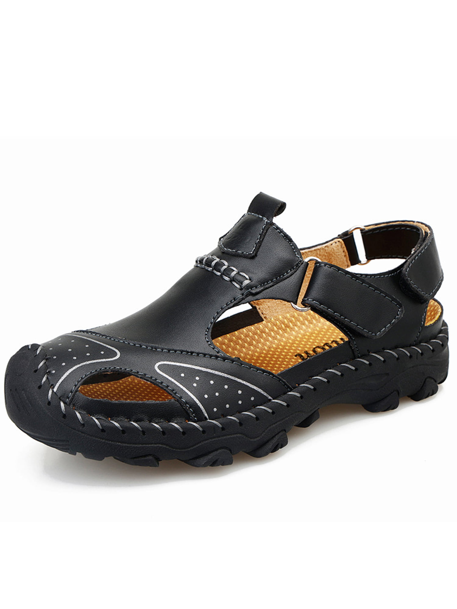 Details about   Kid's Boys Hiking Leather Sandals Leisure Closed Toe Fisherman Beach Shoes 